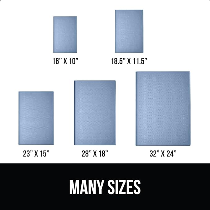 GORILLA GRIP 100% Waterproof Raised Edge BPA Free Silicone Pet Feeding Mat, Dog Cat Food Mats Contain Spills Protects Floors, Placemats for Cats and Dogs Water Bowl, Pets Accessories 32x24 Blue