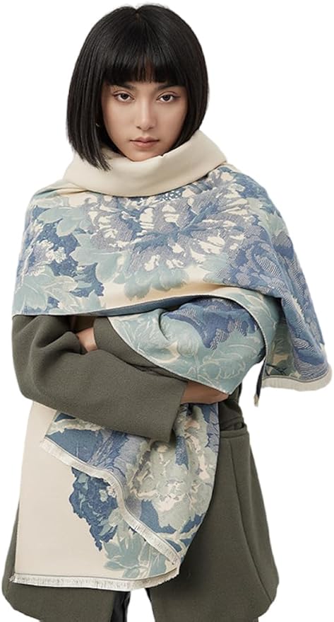 Jeelow Womens Pashmina Shawl Wrap Scarf - Elegant Dressy Evening Poncho Cape for Formal and Wedding Outfits