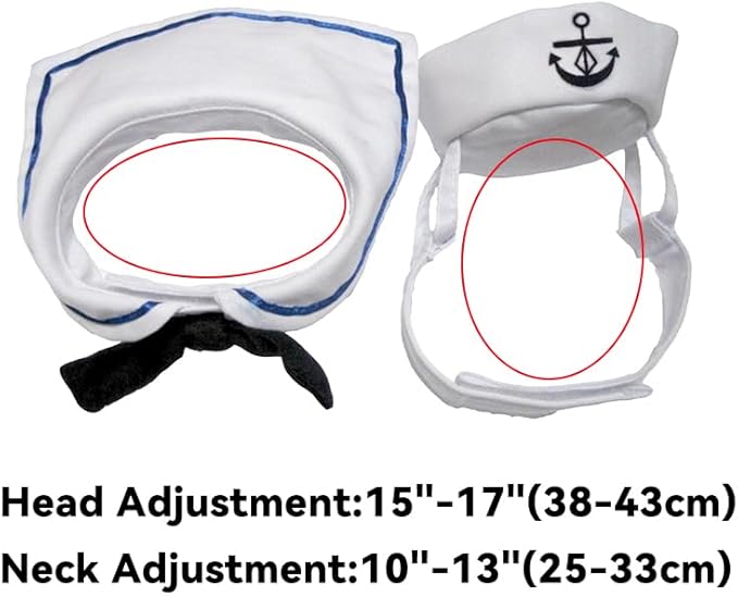 PETLESO Cat Costume Cat Sailor Hat Small Dog Outfit Pet Halloween Costumes for Kitten,Puppy