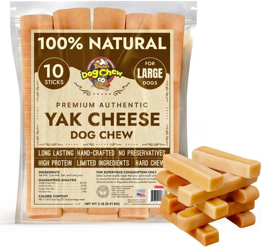 Tibetan Dog Chew 2 lb Yak Cheese Dog Chews, Handmade Treats for Large Dogs, Long-Lasting, Easy to Digest, Grain-Free, Gluten-Free, Supports Dental Health, Ideal for Aggressive Chewers, Bulk