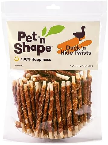 Pet 'n Shape Hide Twists – Duck Wrapped Rawhide Dog Treats - Small Twist - 2 Pounds