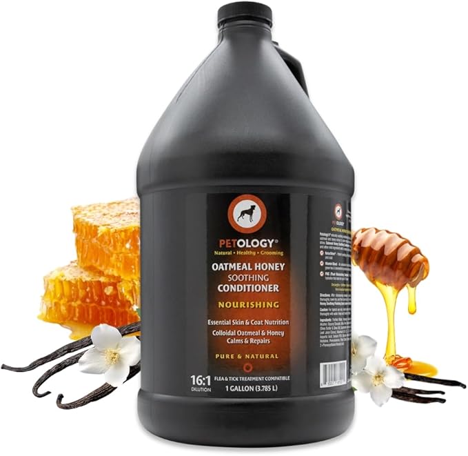 Oatmeal Honey Soothing Dog Conditioner, Gallon - Colloidal Oatmeal and Honey Infused, Eliminates Pet Odors, Moisturizes Dry Itchy Skin, Bulk Refill Size 128 oz