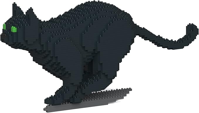 JEKCA Cat 19S-M02 | Black Cat Plastic Building Blocks | Age 14+