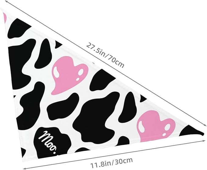 Cow Pink Print Cute Country Rustic Farmhouse Dog Bandana Scarf Triangle Bibs Pet Accessories Cat Kerchief