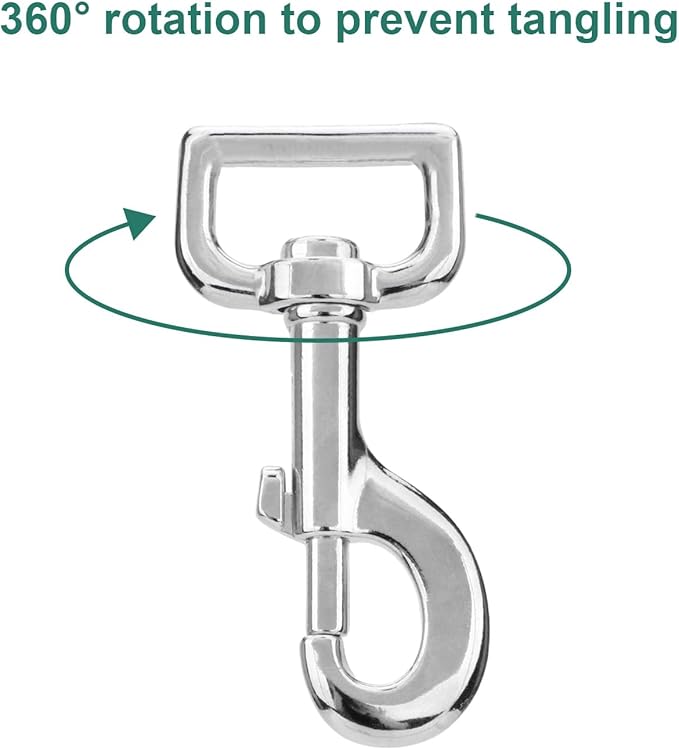 Swivel Snap Hooks Heavy Duty Dog Leash Hook Trigger Clip Clasp for Linking Pet Leash Collar, Key Chain, Dog Playpen (3-1/2" (8cm), 0.79", 10 Pack)