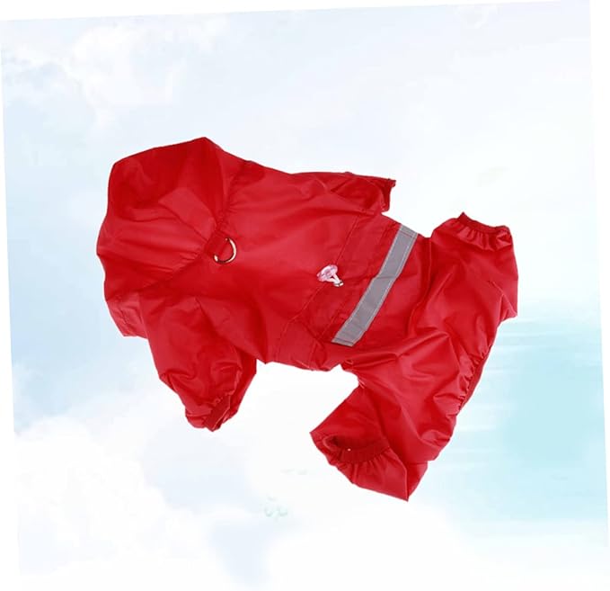 Balacoo Reflective Dog Raincoat Small Puppy Jacket with Hood for Pet Cat Dog Rain Size 2XL Red