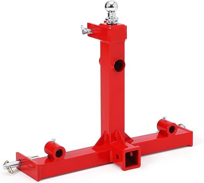 3 Point Gooseneck Trailer Hitch with 2 inch Receivers for Cat1, 3000lbs Capacity 3 Point Quick Hitch Attachment with Trailer Gooseneck Trailer Ball Drawbar Fits Category 1 Tractors