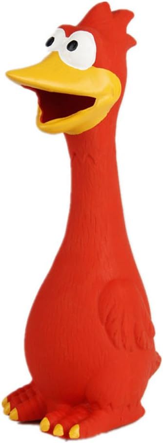 Tamu style Rubber Chicken Squeaky Dog Toys for Small, Medium or Large Pet Breeds, Play Fetch, Reduce Separation Anxiety