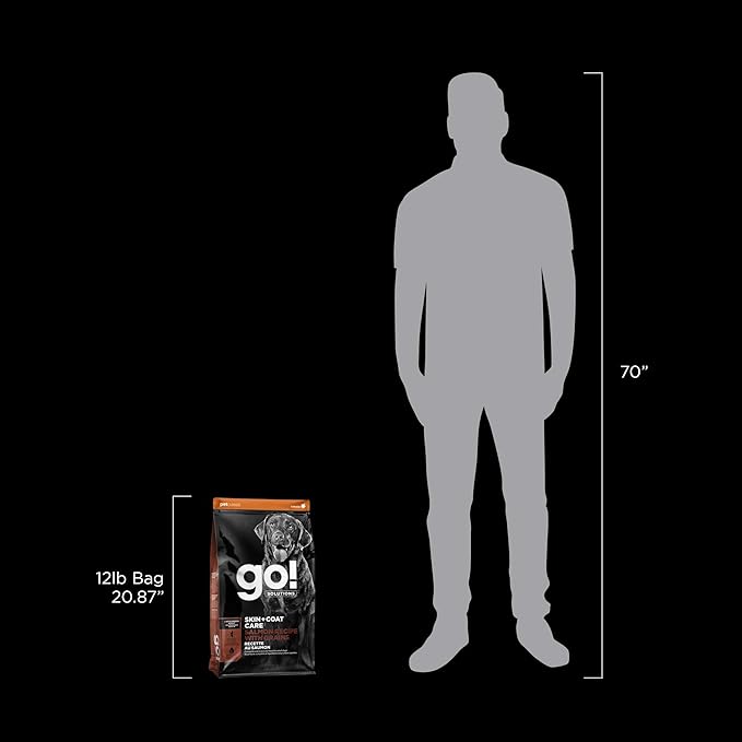 Go! Solutions Skin + Coat Care, Dry Dog Food, Large Breed Adult Salmon Recipe with Grains, 25 lb Bag