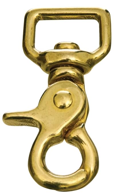 Jeffers Solid Brass Trigger Snap with Square Swivel Eye – Heavy Duty Zinc Plated Clip for Tack, Dog Leash, Rope, Horse Tack, Farm, Pet, Backpack, Hardware, Home Use - Brass A, 5/8" - 1 Pack