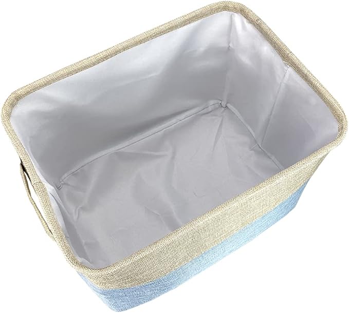 Dog Toys Basket My Dog Stuff Collapsible Storage Bin Grey Brow Pink Purple Blue Rectangular Pet Storage Organizer Box with Handles Medium