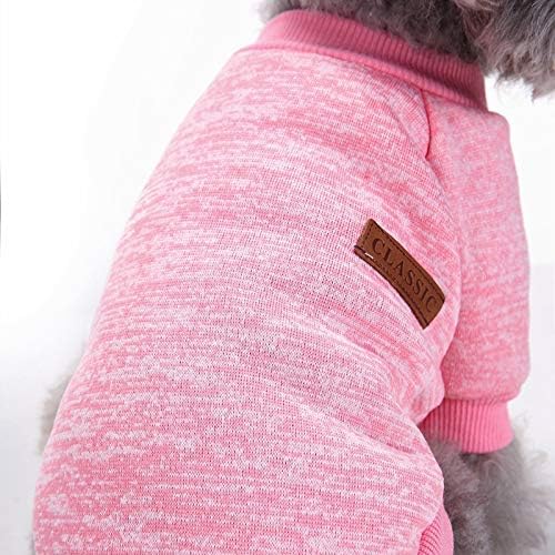 Idepet Pet Dog Classic Sweater, Soft Fleece Coat for Small,Medium Dog,Warm Pet Dogs Cat Cloth,Soft Puppy Customes 2 Color (XS, Pink)