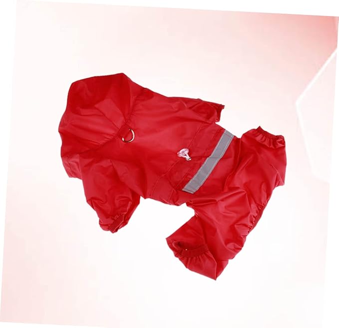 Balacoo Reflective Dog Raincoat Small Puppy Jacket with Hood for Pet Cat Dog Rain Size 2XL Red