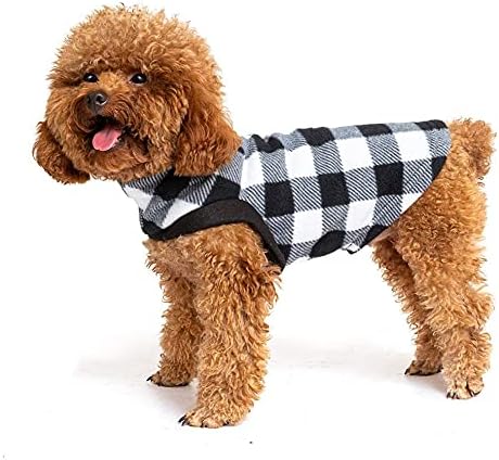 EXPAWLORER Plaid Cat Sweater - Pet Clothes Cat Puppy Vest Warm Fleece Hoodie for Cats, Fall and Cold Winter Coat Pullover Design, Buffalo Checked Sweatshirt Clothing Also for Small Dogs