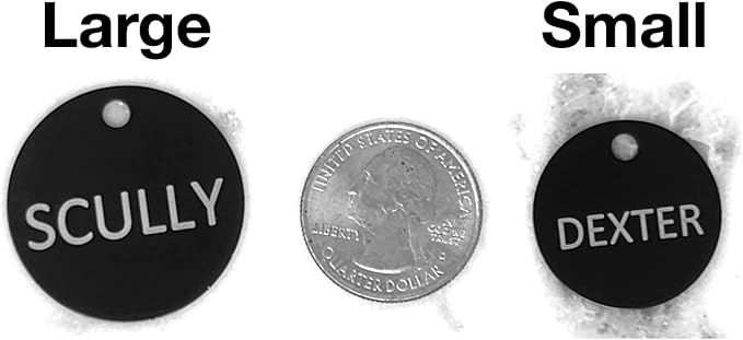 Pet ID Tag Custom for Dog Cat Personalized | Many Shapes and Colors to Choose from | Made in USA | Strong Anodized Aluminum (Small, Round)