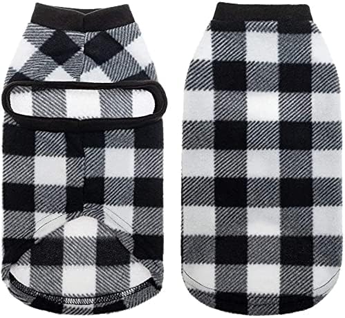 EXPAWLORER Plaid Cat Sweater - Pet Clothes Cat Puppy Vest Warm Fleece Hoodie for Cats, Fall and Cold Winter Coat Pullover Design, Buffalo Checked Sweatshirt Clothing Also for Small Dogs