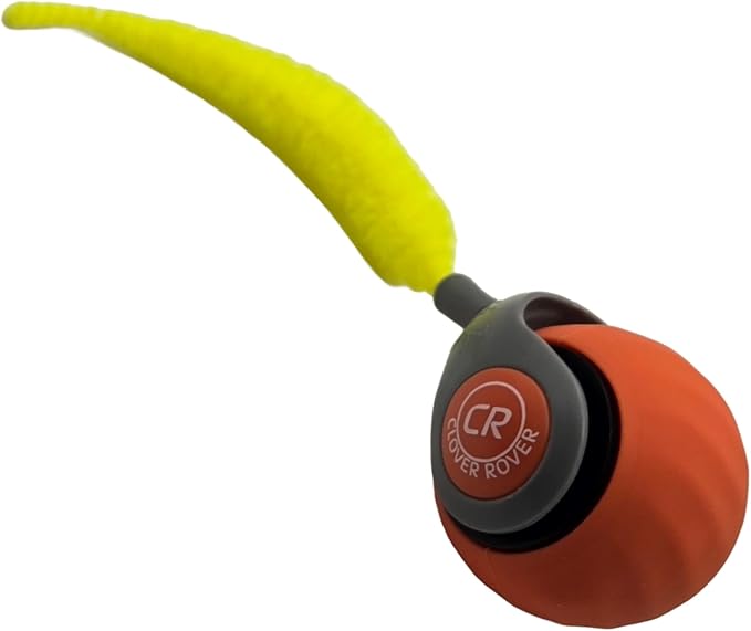 Energy Ball Cat Toy Orange - Version Bengal with Neon Tail, Rechargeable, 2-Speed Interactive Energy Ball with Auto Shut-Off, Away Mode for Indoor Cats