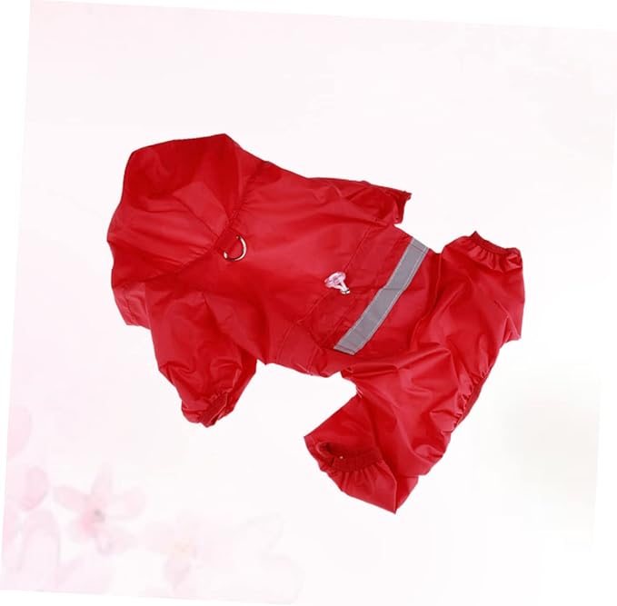 Balacoo Reflective Dog Raincoat Small Puppy Jacket with Hood for Pet Cat Dog Rain Size 2XL Red