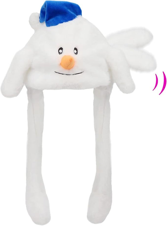 Animal Hat with Ears Moving Jumping Pop Up Beating Hat Plush Holiday Cosplay Dress Up Funny Gift for Kids