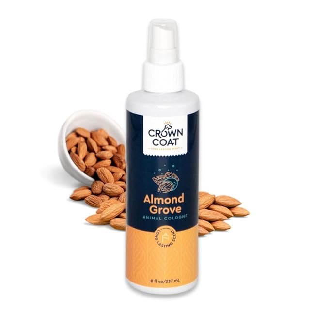 Crown Coat Almond Grove Long Lasting Pet Cologne, 8 oz - Professional Grooming Grade, Natural Perfume Deodorant, New Long Last Fragrance Formula for Dogs and Cats