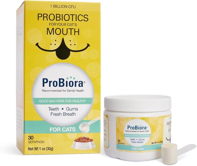Probiora for Cats | Oral Care Probiotic Supplement for Oral Care | Pet Probiotics to Reduce Bad Breath | Cat Nutritional Supplement for Dental Health | 30 Servings (30 Servings (Pack of 3), Jar)