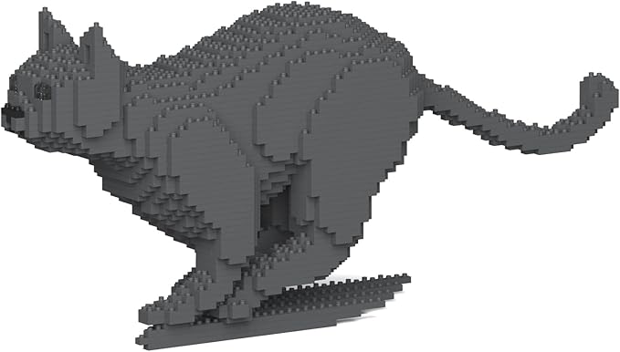 JEKCA Cat 19S-M03 | Gray Cat Plastic Building Blocks | Age 14+