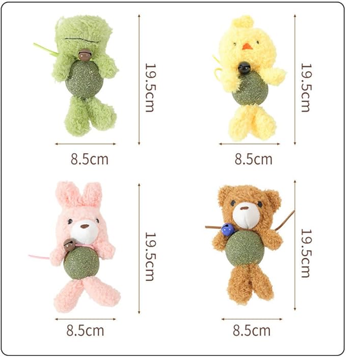 Cat Toys with Catnip Kitten Chew Bite Supplies Boredom Relief Fluffy Kitty Teeth Cleaning Chewing Cat Lovers Interactive Plush Gift (New Rabbit)