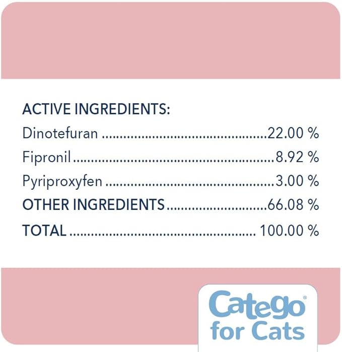 Catego for Cats Flea and Tick Treatment & Prevention (Over 1.5 lbs) 6-Month Supply