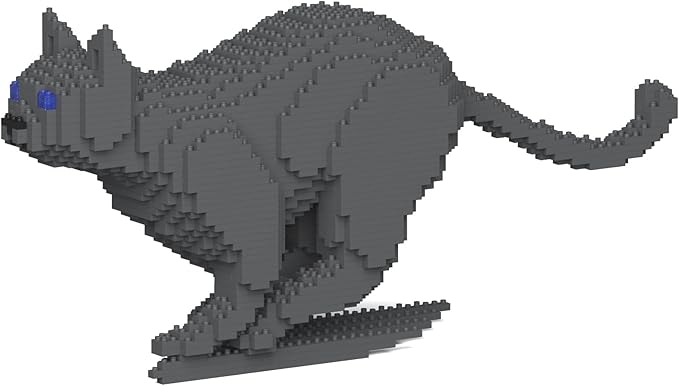 JEKCA Cat 19S-M03 | Gray Cat Plastic Building Blocks | Age 14+