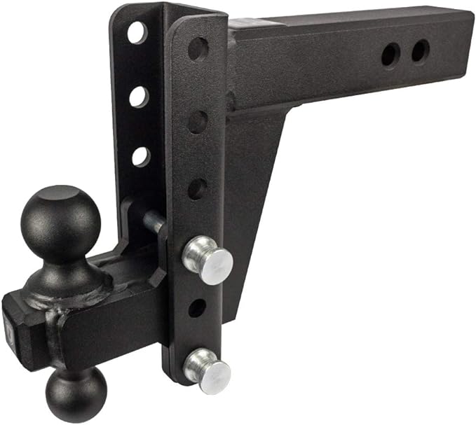 BulletProof Hitches - 2.5" Adjustable Heavy Duty Trailer Hitch (22,000 lb. Rating) - 6" Drop/Rise Trailer Hitch with 2" & 2-5/16" Dual Ball - Powder Coat, Solid Steel, Corrosion-Resistant