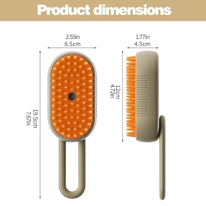 2026 Upgraded 4-in-1 Pet Steam Groomer Brush for Cats & Dogs, Massaging Steam Brush for Shedding Hair Removal, Cleaning & Grooming Comb (White)