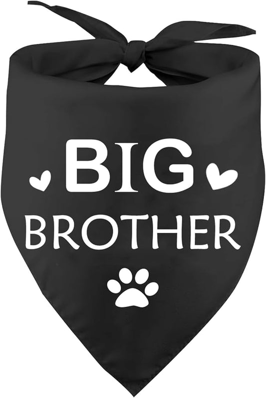 Pregnancy Announcement Dog Bandana, Baby Shower Pet Bandana, Black Cotton, 27 x 18 inch