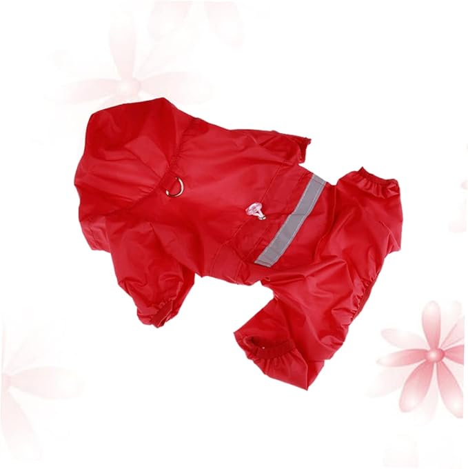 Balacoo Reflective Dog Raincoat Small Puppy Jacket with Hood for Pet Cat Dog Rain Size 2XL Red