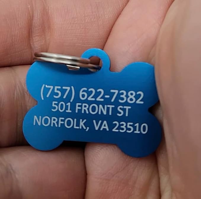 Dr. Fremont's Pet ID Tag Custom for Dog Cat Personalized | Many Shapes and Colors to Choose from | Made in USA | Strong Anodized Aluminum (Small, Bone)
