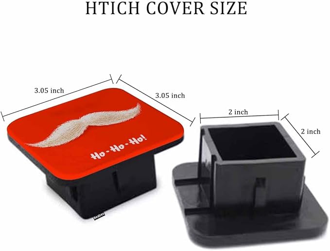 Tow Hitch Covers Christmas Santa, Funny Christmas Santa Mustache Laugh Auto 2 Inch Trailer Hitch Cover Plug Cap Insert Receiver Tube Hitch Covers for Most Cars Trucks SUVs
