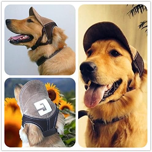 Pet Dog Baseball Cap Sport Cap Hat - Outdoor Hat Sun Protection Summer Cap for Small Medium Large Dog (Large Cap, Brown)
