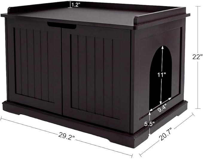 unipaws Cat Litter Box Enclosure Furniture, Cat Washroom, Hidden Litter Box Cover, Cabinet for Large Cat, Dog Proof Cat Litter Boxes, Hideaway Litter Box, Cat House
