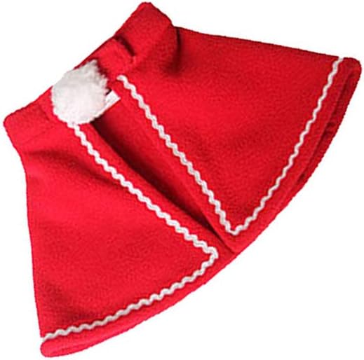 Amosfun Dog Cloak Christmas Pet Costumes Red Polar Fleece Cat Cape Halloween Costume Pet Apparel Size S (Red)