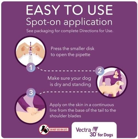 Vectra 3D for Dogs Flea, Tick & Mosquito Treatment & Prevention for Large Dogs (56 to 95 lbs) , 6 month supply