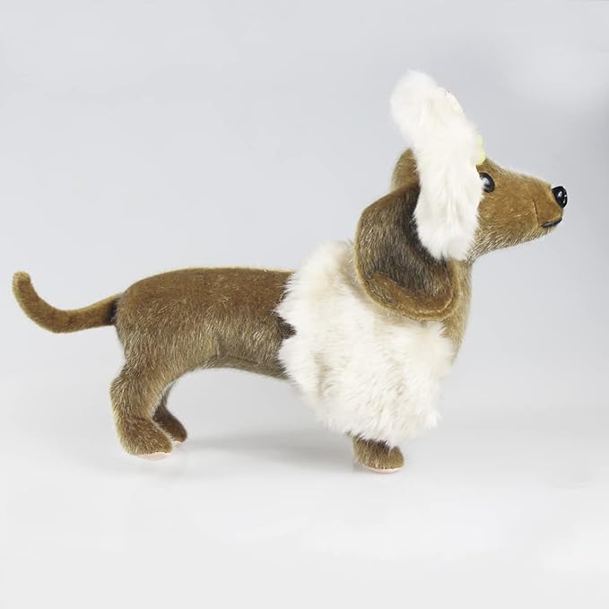 CU-MATE 13-Inch Dachshund Dog Stuffed Animal - Lifelike & Realistic Plush Toy Puppy Dog Standing Present Gift with Bow Tie