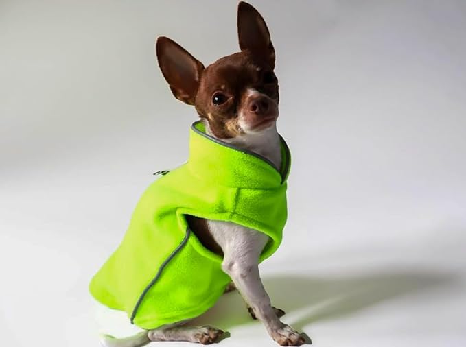 JACKO & CO - Fleece Vest Dog Sweater with Leash Ring - Soft, Warm & Lightweight Pullover Coat for Small & Medium Dogs, Puppies & Cats - Cozy Fall/Winter/Spring Pet Jacket (Lime Green, XL 17-25lbs)