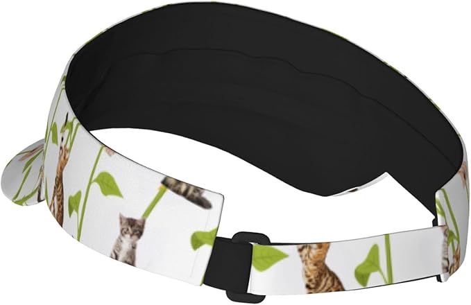 Cute Cat Sport Sun Visor Hats Cute Animal Sun Hat Empty Top Baseball Cap for Outdoor Cat Baseball Hats Cap