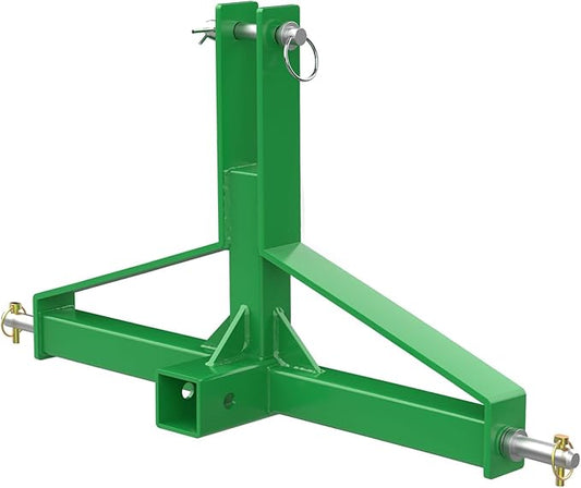 3 Point 2" Trailer Hitch Receiver Heavy-Duty for Category 1 Tractors Compatible with Kubota, BX, LM25H, WLM Tractor, NorTrac, Yanmar, Kioti, Cat (3 Point 2"-Green)
