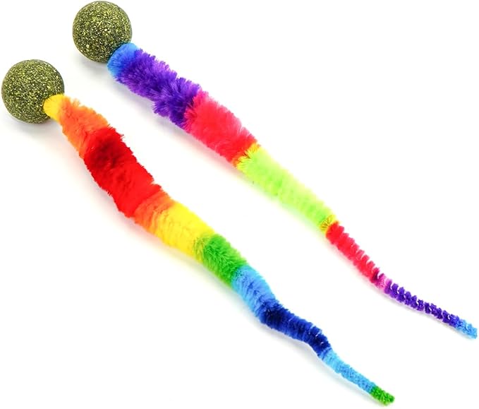 20PCS Interactive Cat Toys t for Indoor Cats, Feather Elastic Mesh, Catnip Ball, Colorful Spring, Rainbow Plush, Teething & Self-Play Kitten Accessories Variety Pack