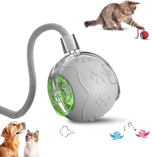 Interactive Cat Toys for Indoor Cats, 2026 New Smart Interactive Pet Toy Ball, Cat Toys for Bored Indoor Cats, Smart Rolling Ball for Dogs & Cats (Gray)
