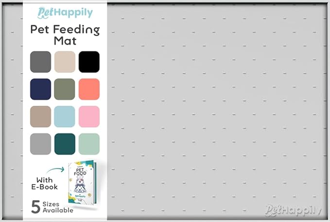 Dog Food Mat - 24x15 Raised Edges Dogs Mat for Food and Water Prevent Spill, Waterproof Cat Food Mats Protect Floors, Easy Clean Dog Bowl Mats for Food and Water, Silicone Pet Feeding Placemats Mist