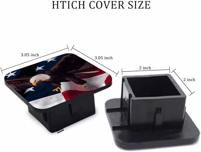 Trailer Hitch Cover for 2" Receivers Bald Eagle, American Flag Waving Flying Bald Eagle Receiver Tube Hitch Plug Towing Hitch Covers Truck Hitch Accessories for Sedans Cars SUVs
