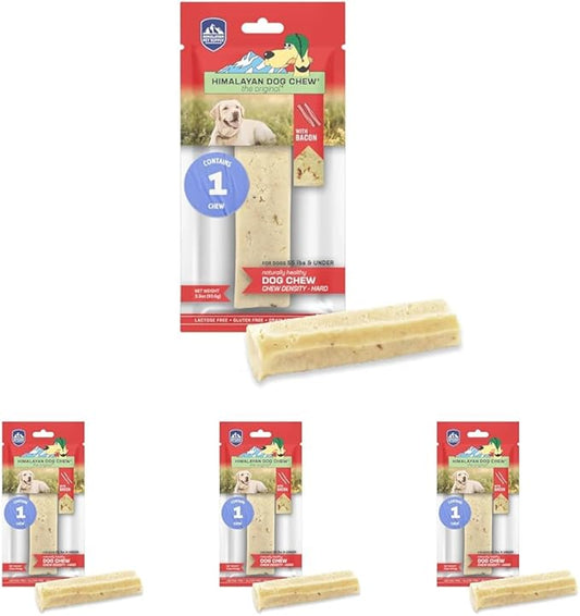 Himalayan Chew Premium Yak Cheese Himalayan Chews, Bacon, 1 Large Treat, 3.3 oz, Treats Large Breed, All Natural, Long Lasting Chews for Aggressive Chewers, s Under 55 lbs