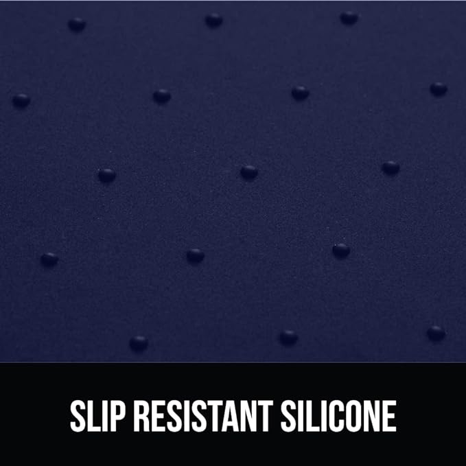 GORILLA GRIP 100% Waterproof Raised Edge BPA Free Silicone Pet Feeding Mat, Dog Cat Food Mats Contain Spills Protects Floors, Placemats for Cats and Dogs Water Bowl, Pets Accessories 28x18 Navy