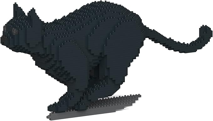 JEKCA Cat 19S-M02 | Black Cat Plastic Building Blocks | Age 14+